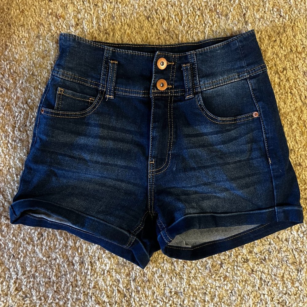 High Waisted Denim Mini Shorts